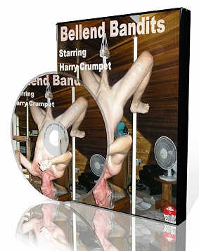 Harry Crumpet pictured on the cover of the 'Bellend Bandits' DVD