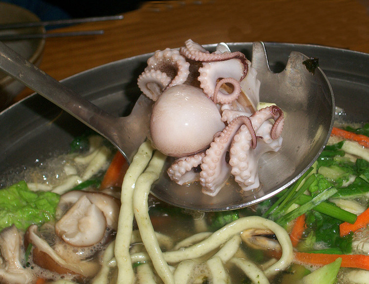 Some sort of octopus soup. Absolutely disgusting.